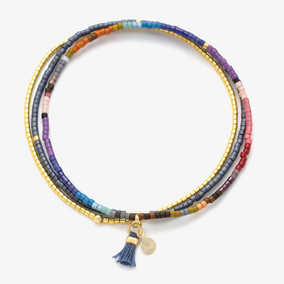 Miyuki Bracelet Trio / Dark Multi & Gold