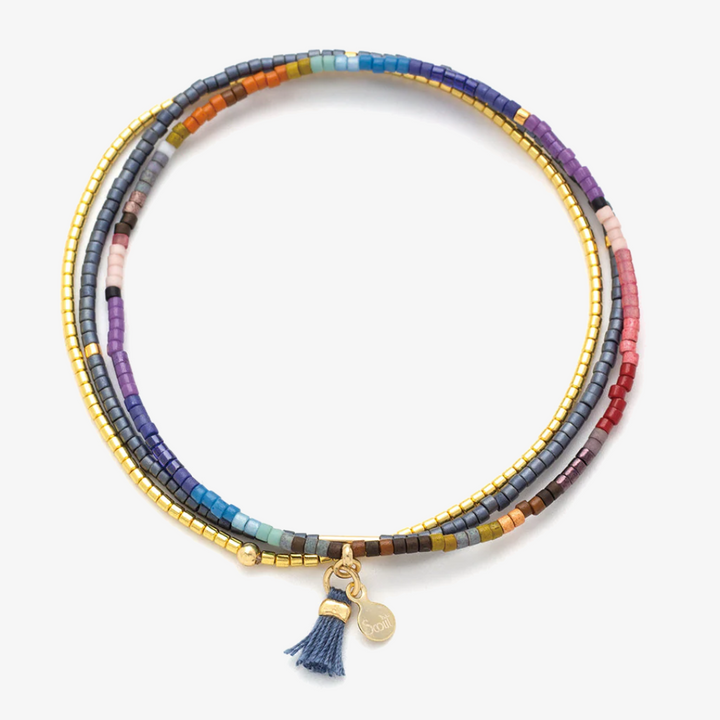Miyuki Bracelet Trio / Dark Multi & Gold