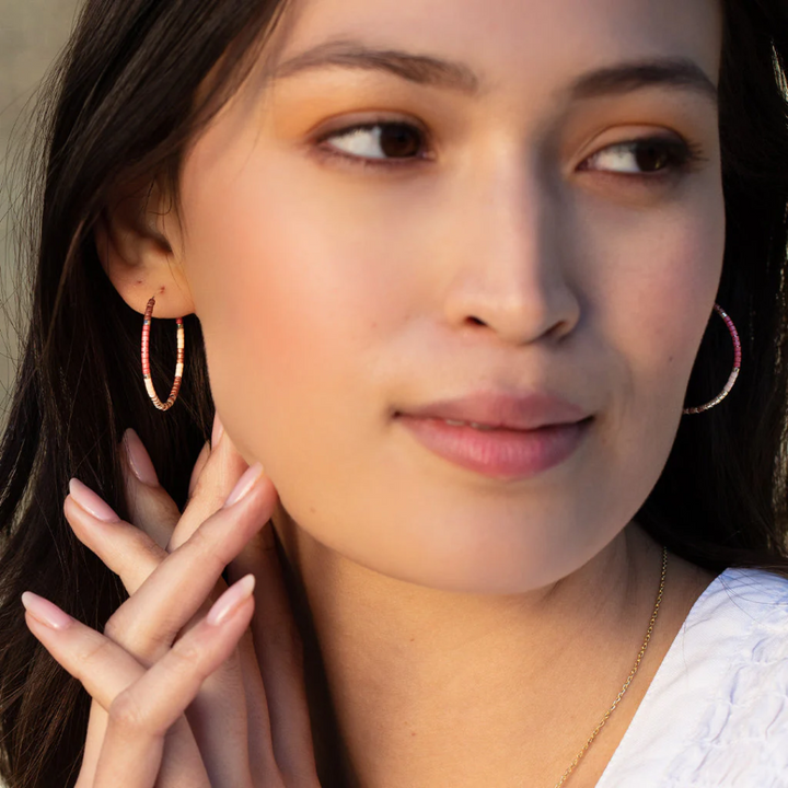 Miyuki Hoops / Blush & Silver