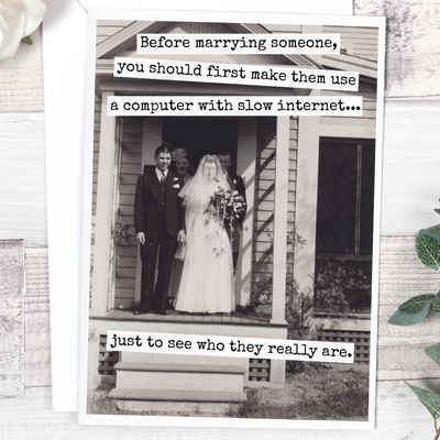 Slow Internet Test Wedding Card