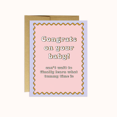 Baby Tummy Time Baby Card