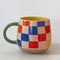 Rainbow Checks Ceramic Mug