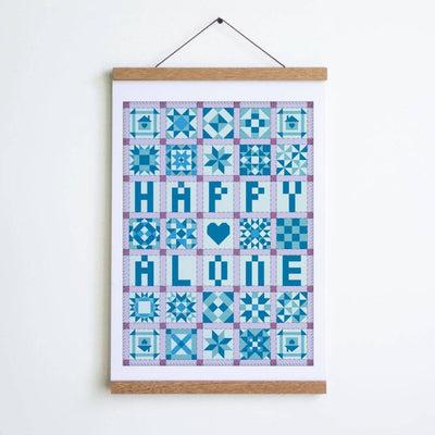 Happy Alone Patchwork Print