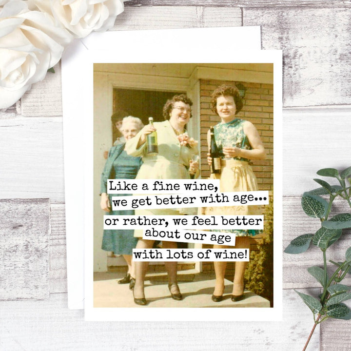 Aging Like Fine Wine Birthday Card