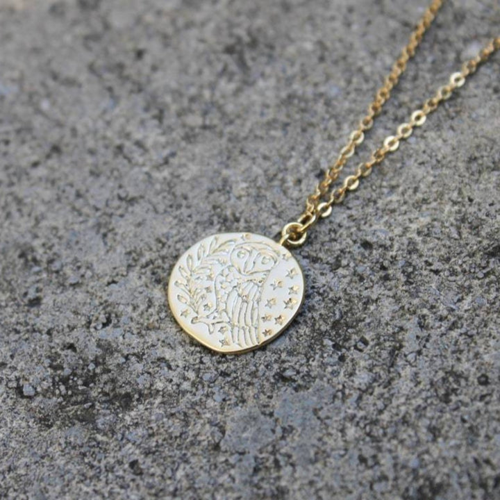 Owl Disc Necklace