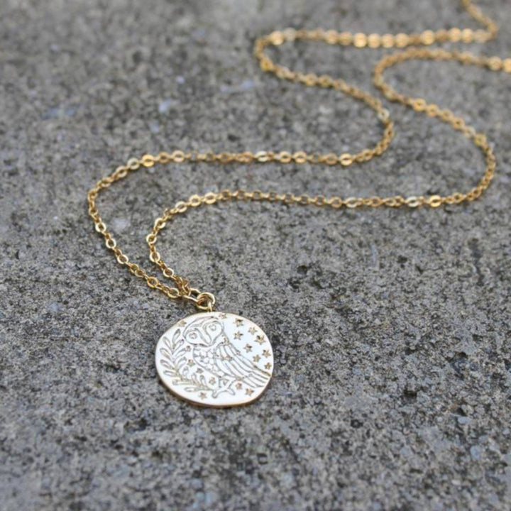 Owl Disc Necklace