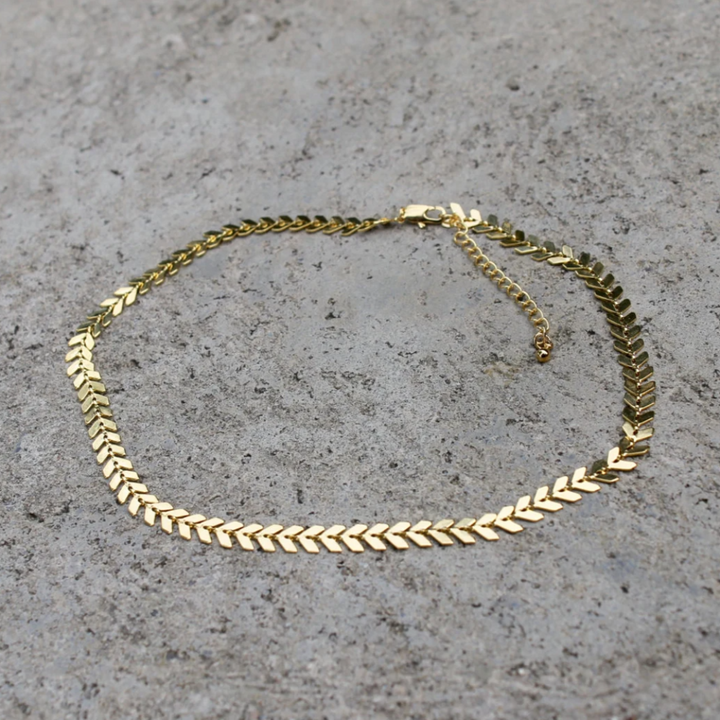 Gold Chevron Choker Necklace