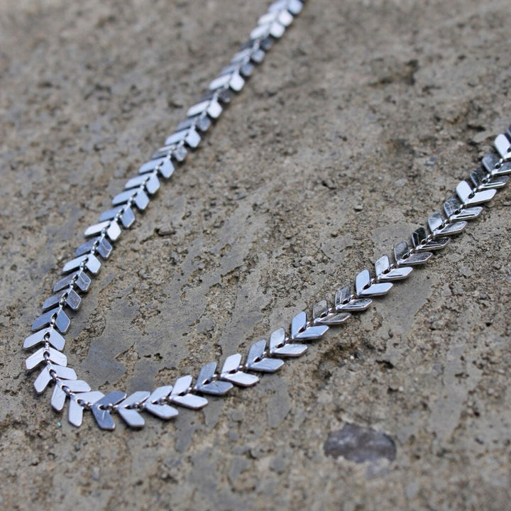 Silver Chevron Choker Necklace