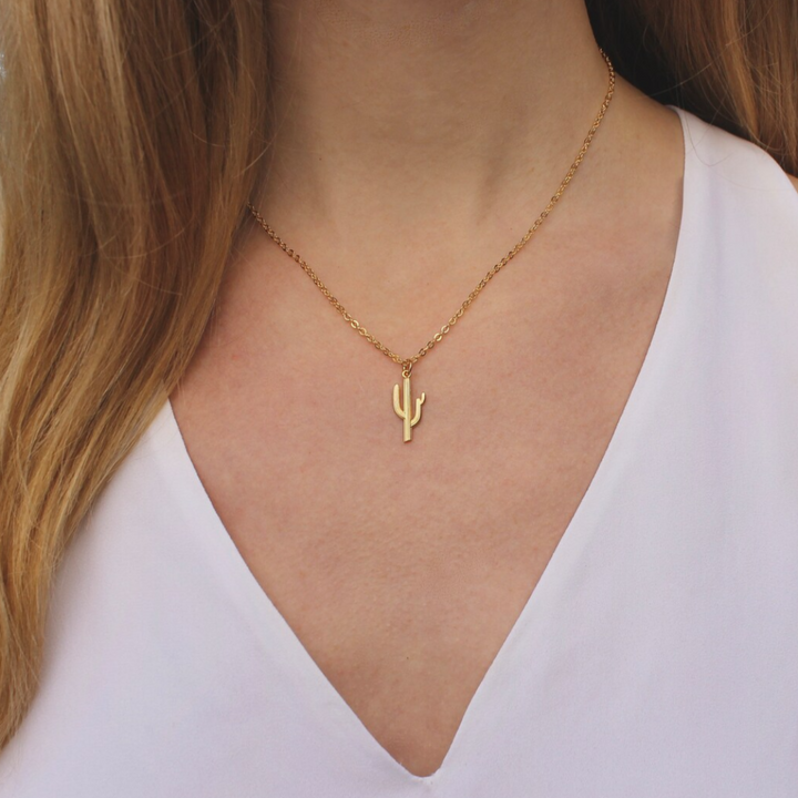 Gold Cactus Necklace