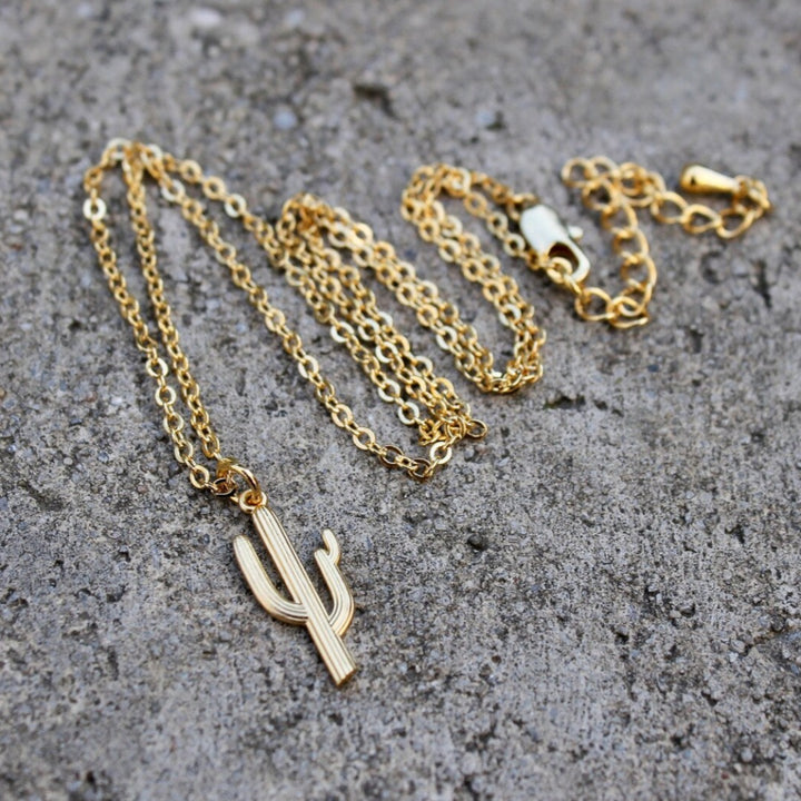 Gold Cactus Necklace