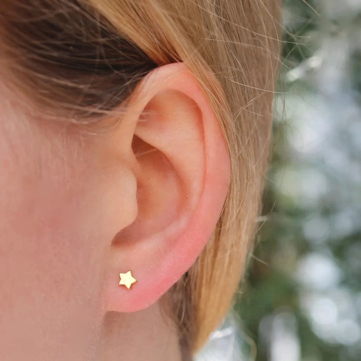 Star Moon Studs / Gold