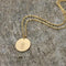Eucalyptus Botanical Stamped Gold Round Dainty Necklace by Vintage Acorn