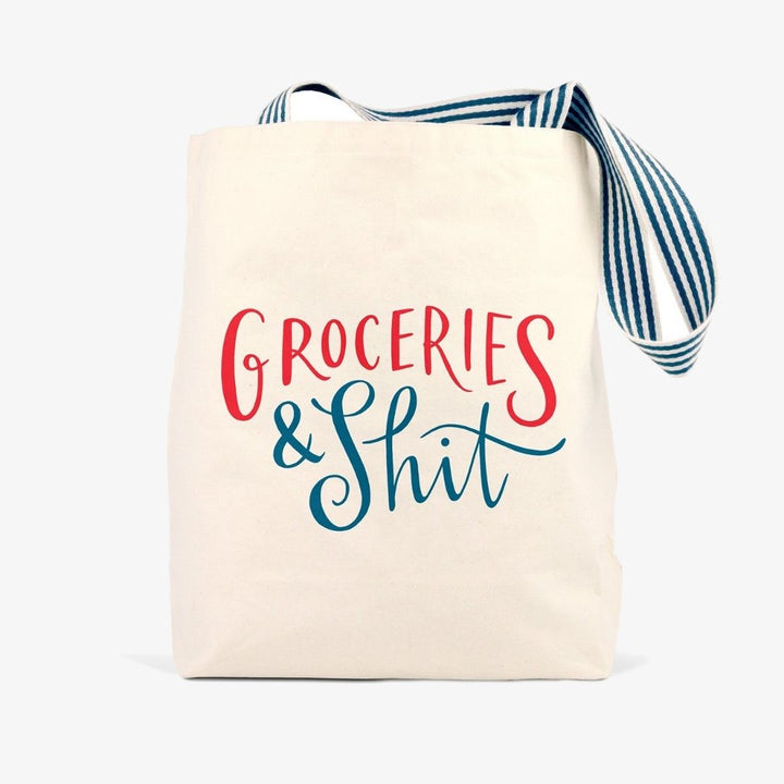 Cream Groceries & Shit Tote Bag